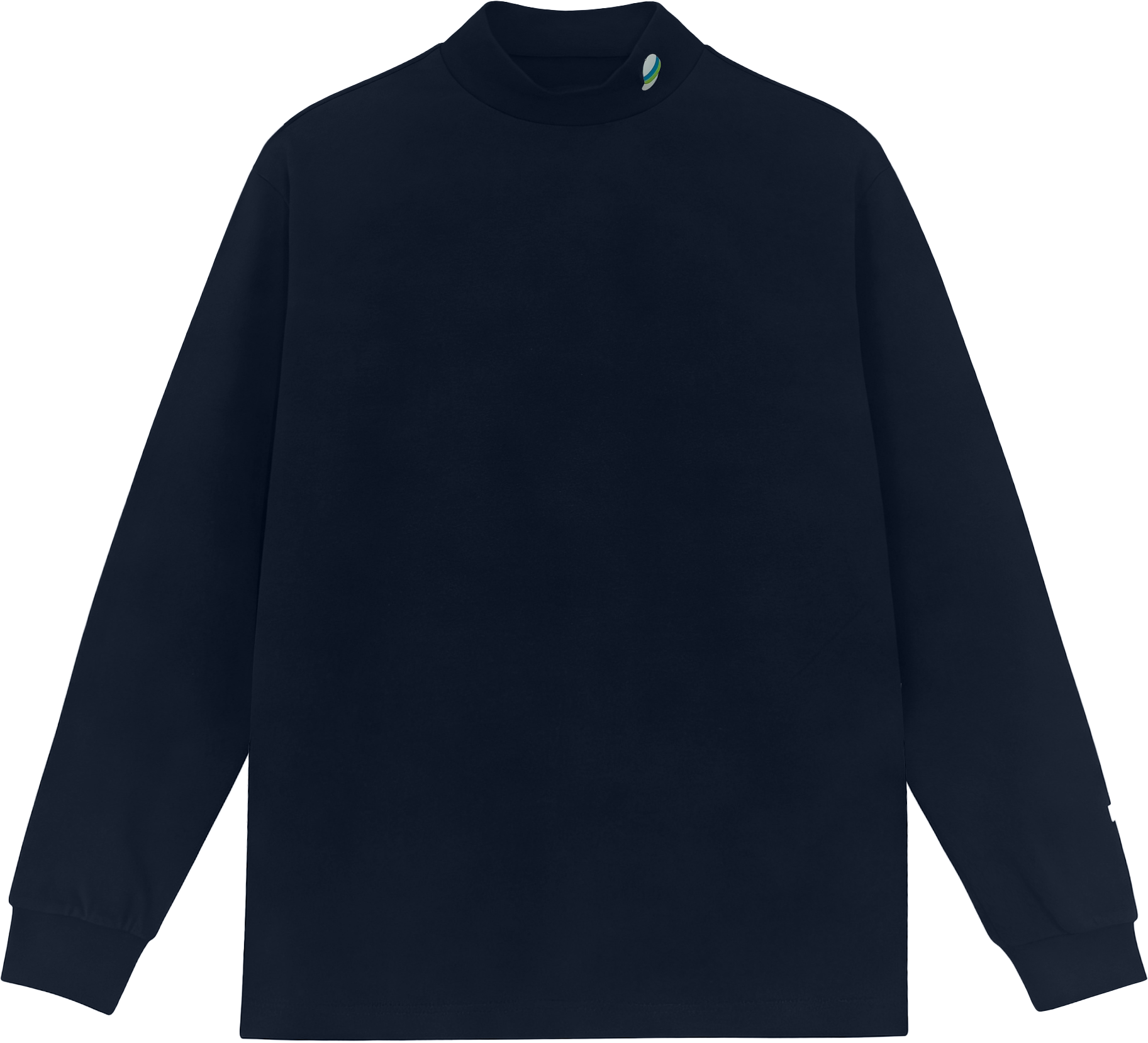 Black long-sleeve shirt on a white background