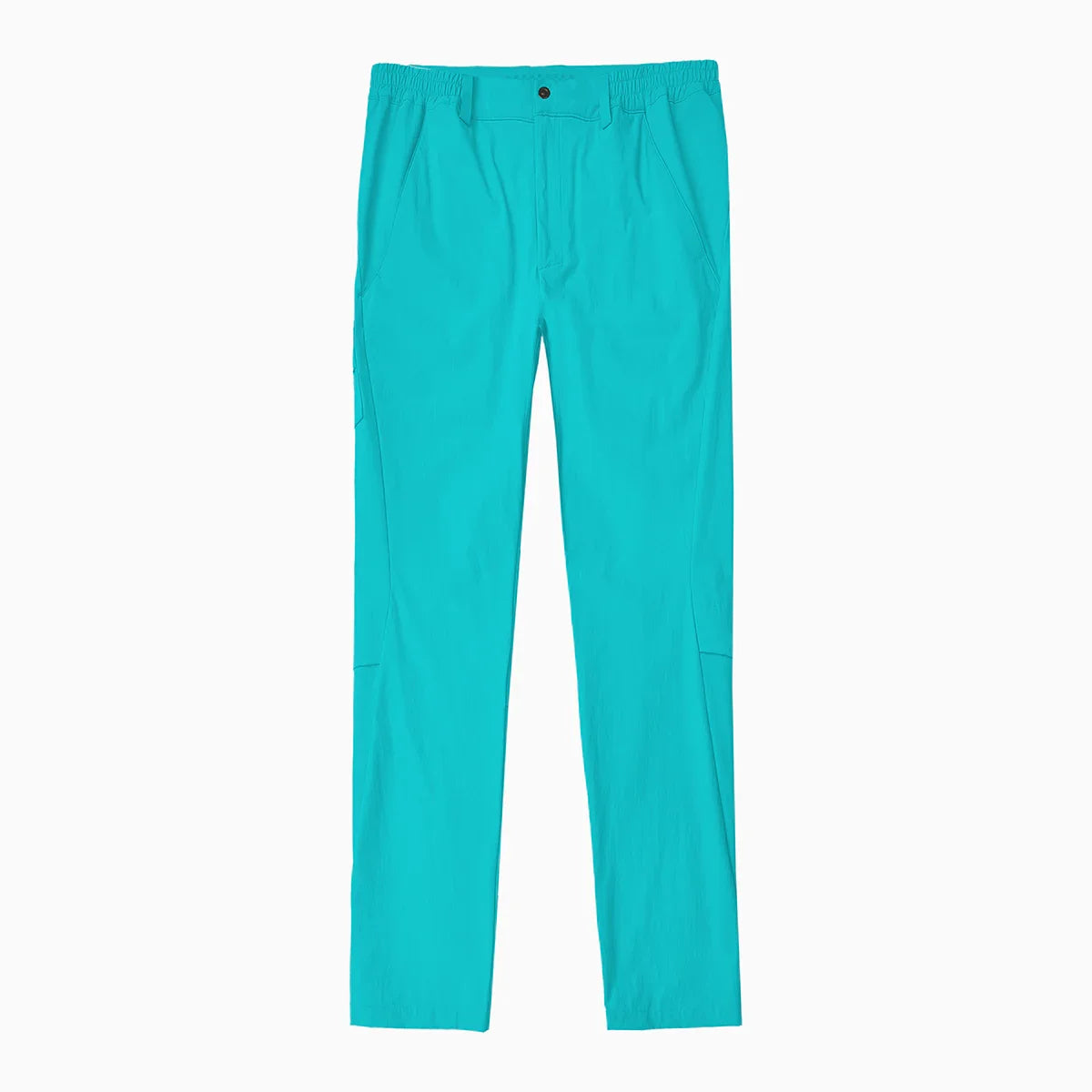 Turquoise pants on a white background