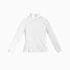 White long-sleeve shirt with a high collar on a white background